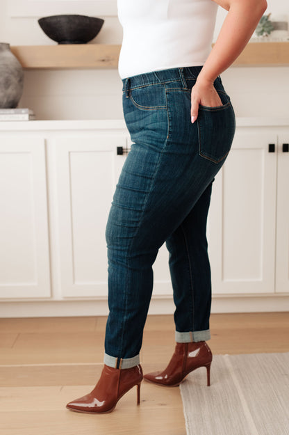 Judy Blue • Rowena High Rise Pull On Double Cuff Slim Jeans