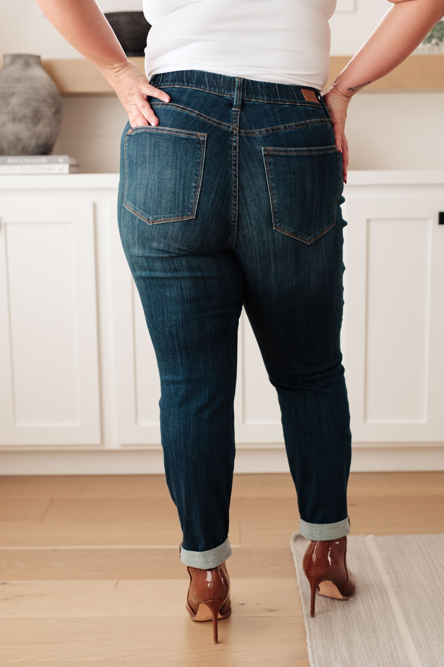 Judy Blue • Rowena High Rise Pull On Double Cuff Slim Jeans