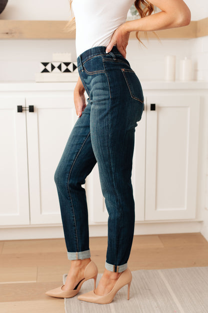 Judy Blue • Rowena High Rise Pull On Double Cuff Slim Jeans