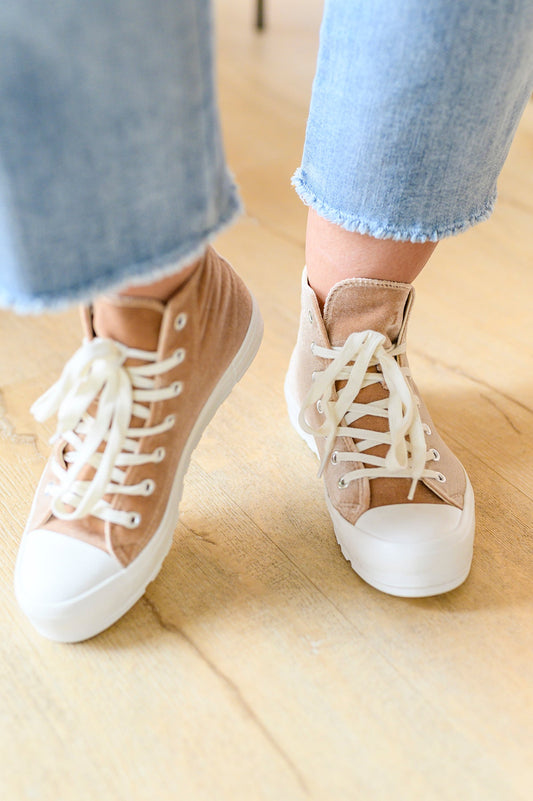 Corkys • Run Me Down Velvet High Tops in Tan