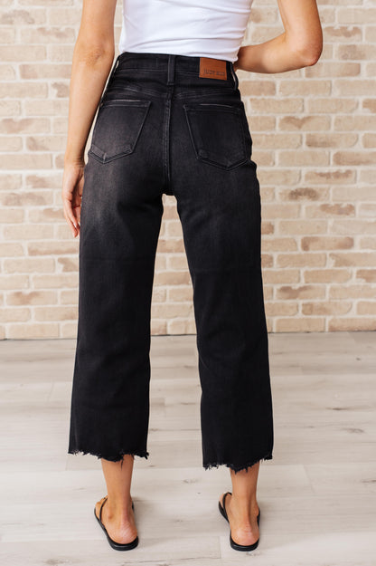 Judy Blue • Ryan • High Rise Button Fly Wide Leg Crop Jeans