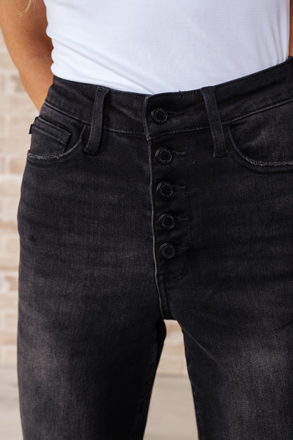 Judy Blue • Ryan • High Rise Button Fly Wide Leg Crop Jeans