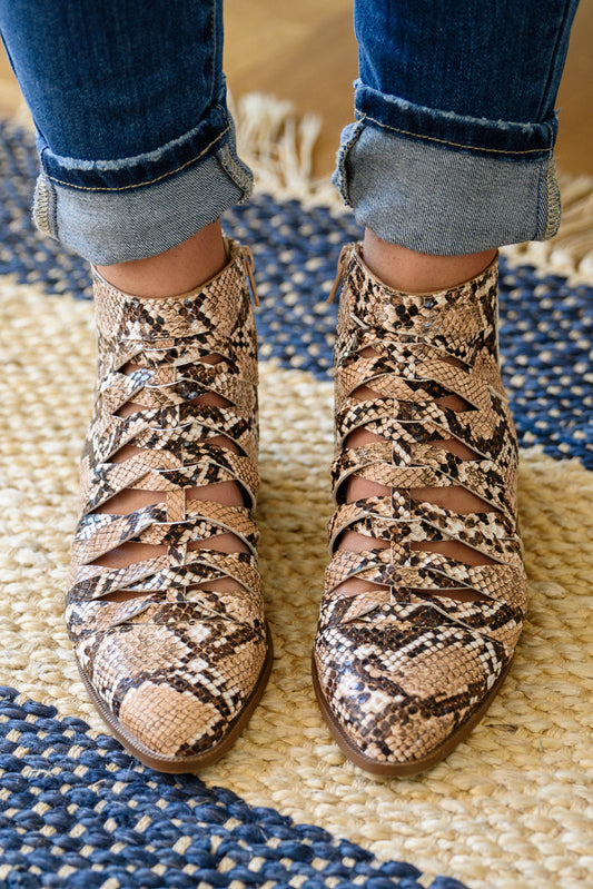 Qupid • Sadie • Ankle Boots In Snakeskin