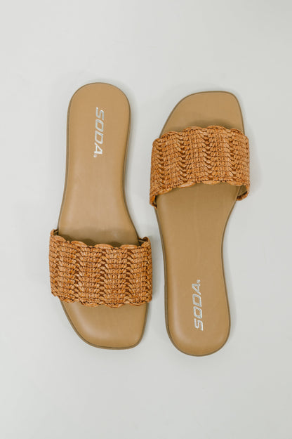 Soda • Screen Woven Square Toe Sandal