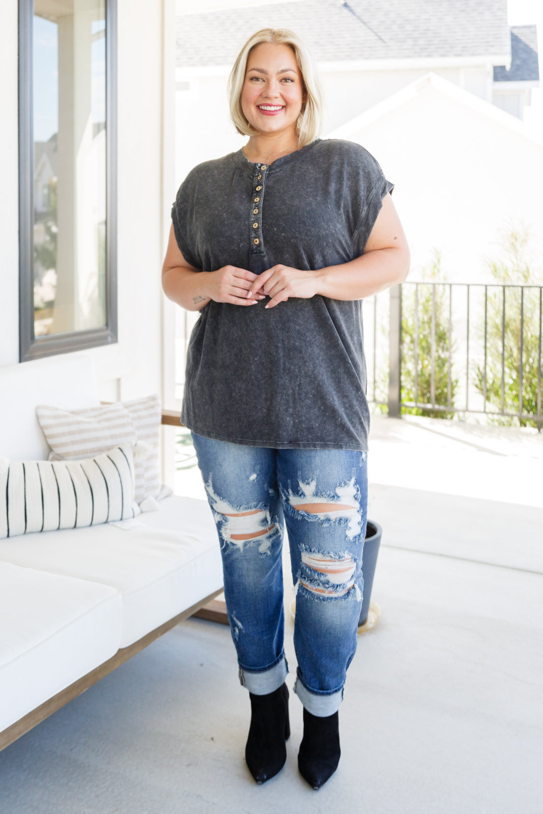 Jodifl • She's Alright Mineral Wash Sleeveless Henley