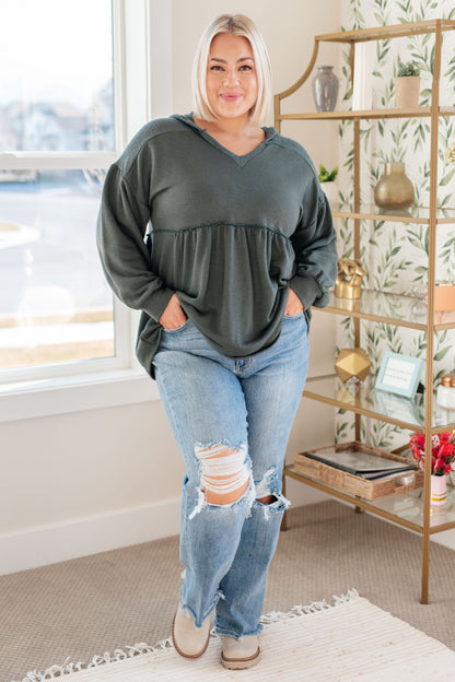 She's Not Wrong • Hooded V-Neck Pullover
