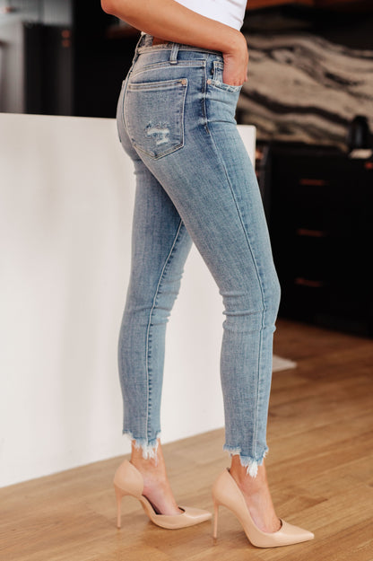 Judy Blue • Sherry Mid Rise Release Waistband Detail Skinny