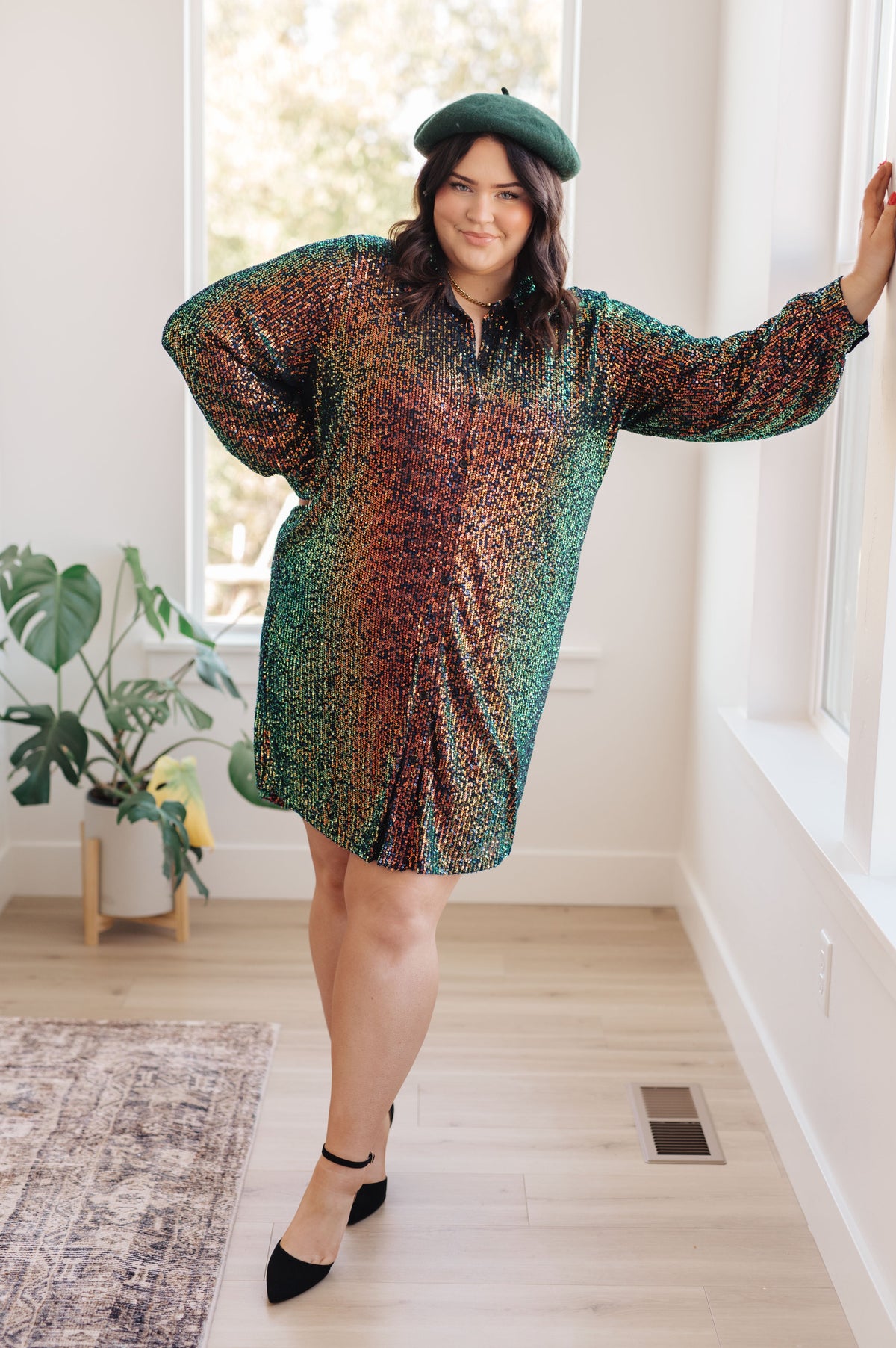 Jodifl • Shimmering Splendor Sequin Shirt Dress