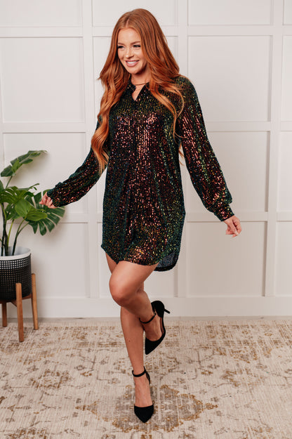 Jodifl • Shimmering Splendor Sequin Shirt Dress