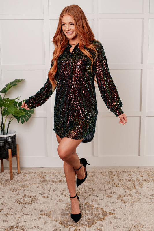Jodifl • Shimmering Splendor Sequin Shirt Dress