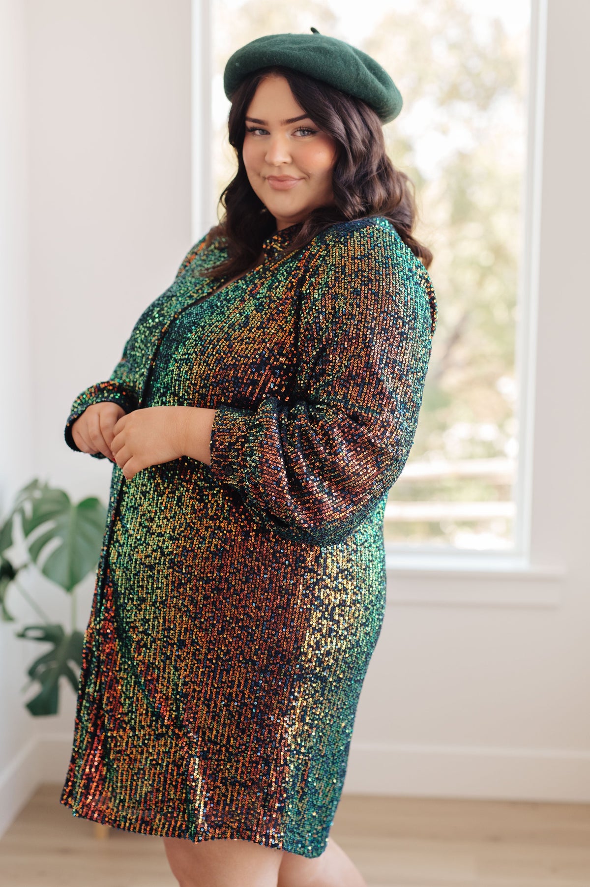Jodifl • Shimmering Splendor Sequin Shirt Dress