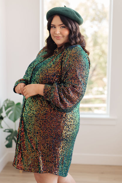 Jodifl • Shimmering Splendor Sequin Shirt Dress
