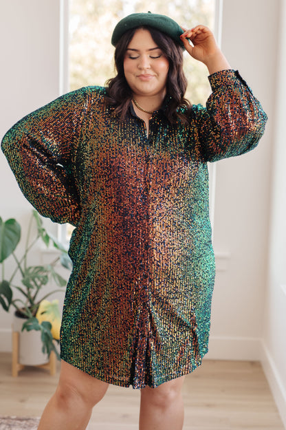 Jodifl • Shimmering Splendor Sequin Shirt Dress