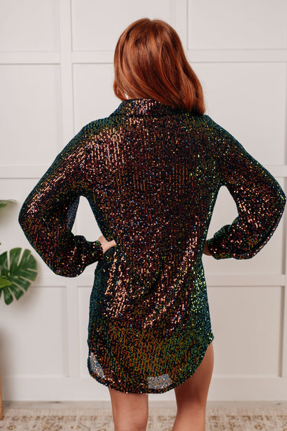 Jodifl • Shimmering Splendor Sequin Shirt Dress