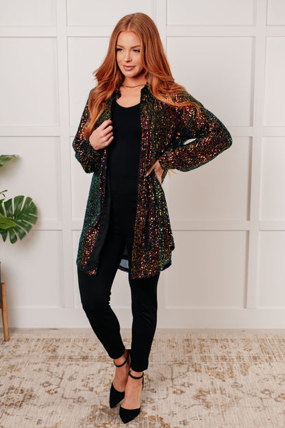 Jodifl • Shimmering Splendor Sequin Shirt Dress