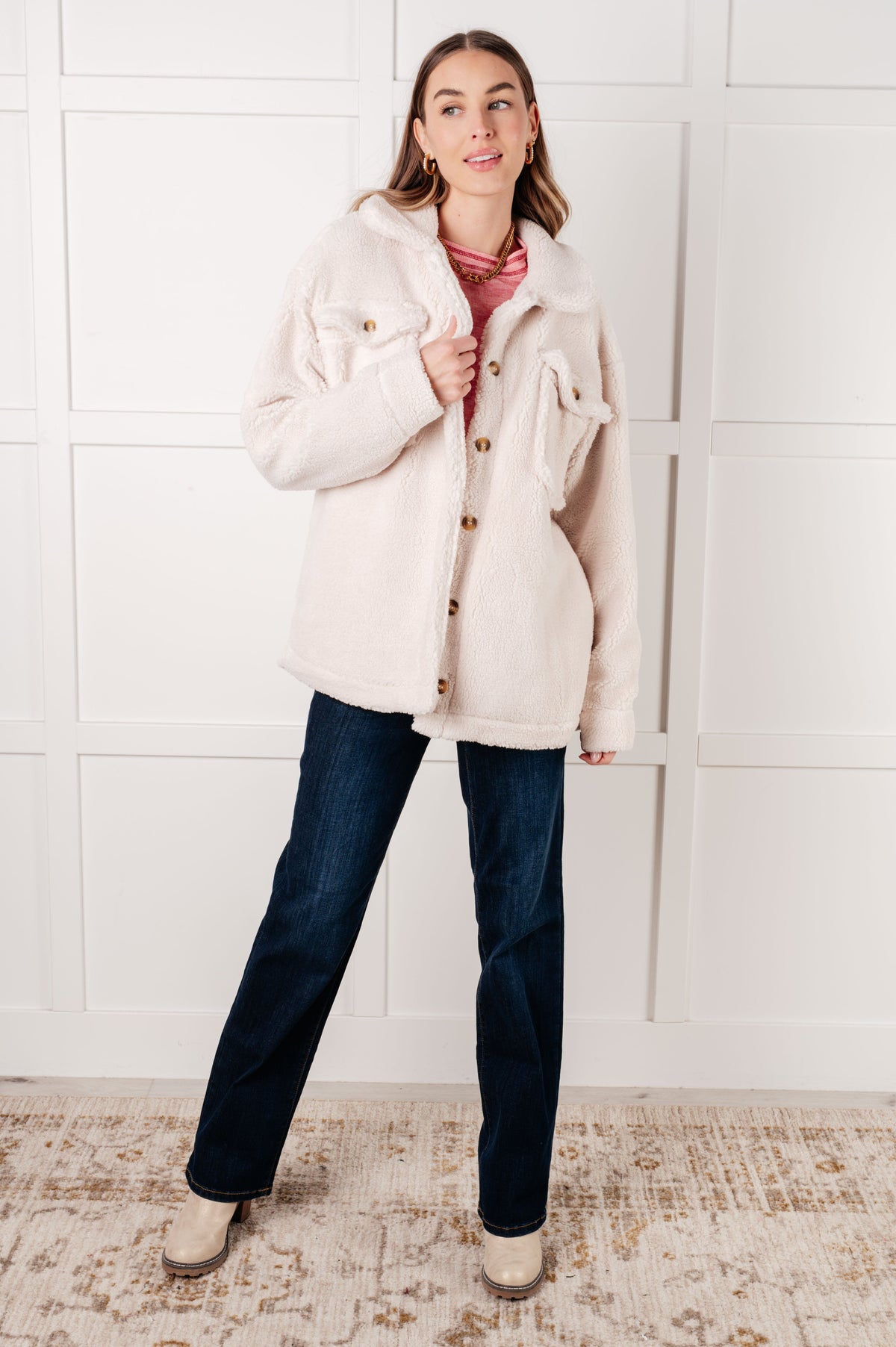 Jodifl • Shrouded in Sherpa Coat in White