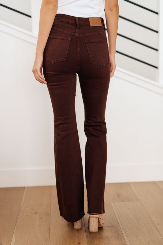 Judy Blue • Sienna • High Rise Control Top Flare Jeans in Espresso