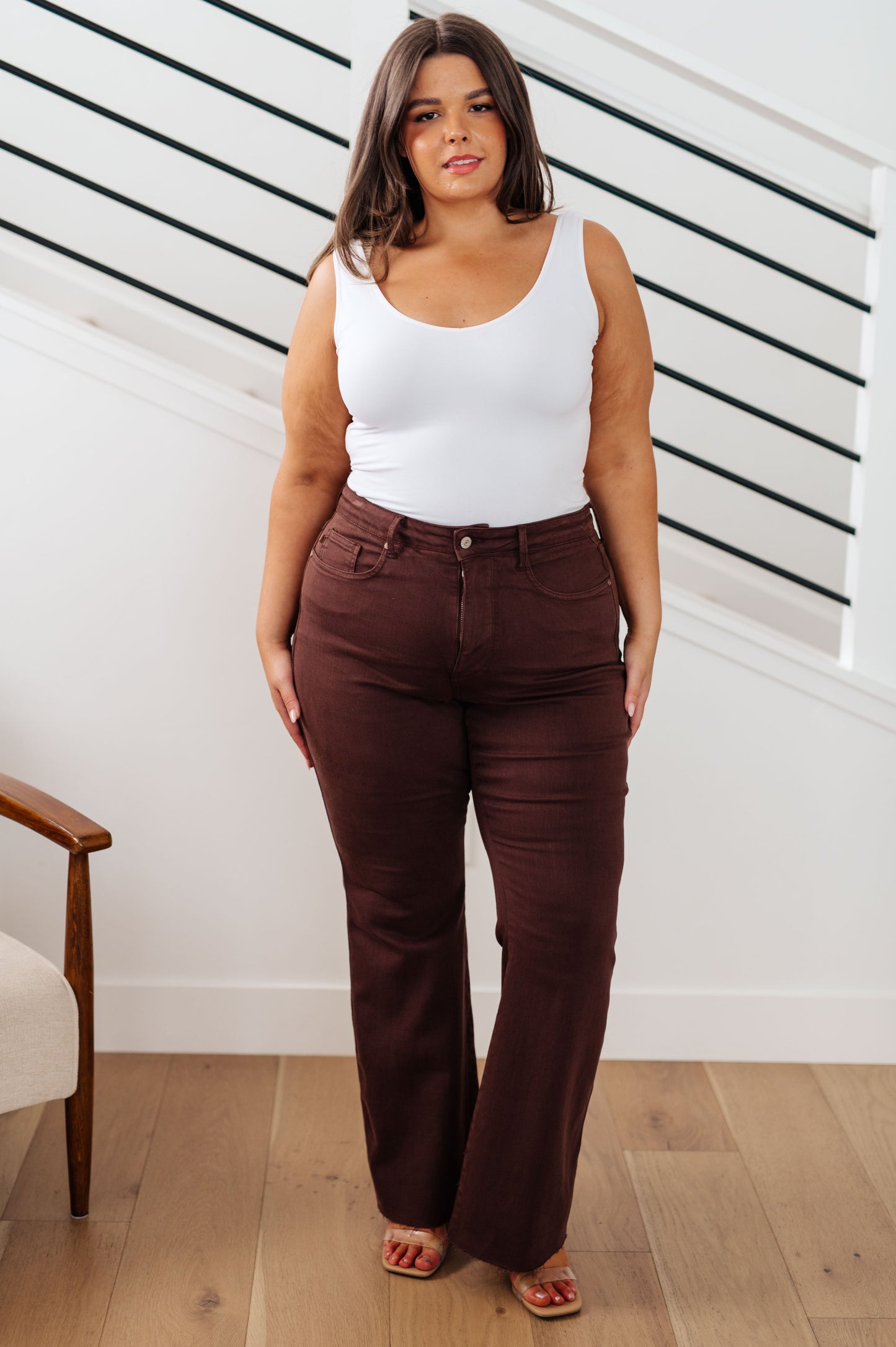 Judy Blue • Sienna High Rise Control Top Flare Jeans in Espresso