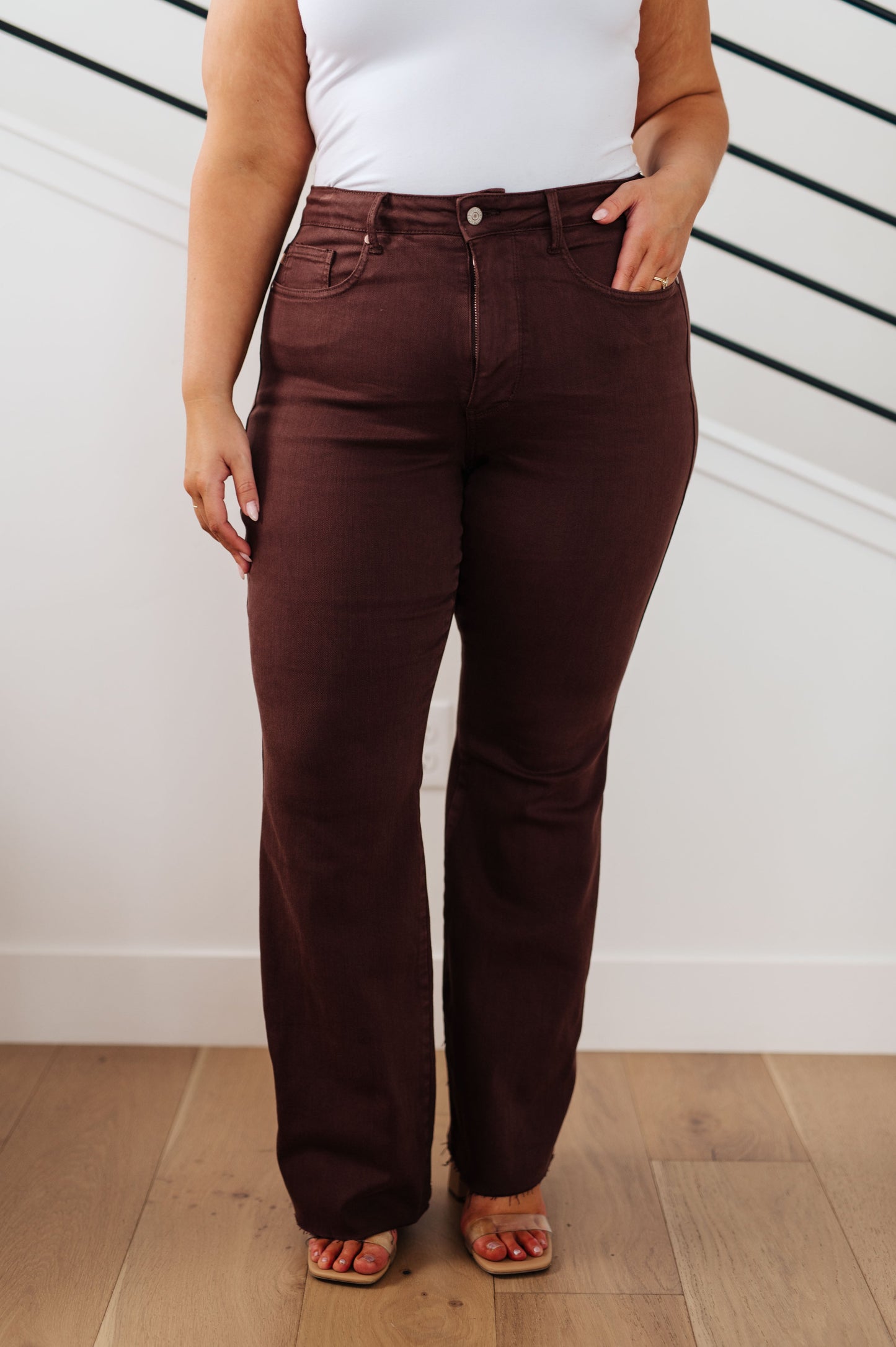 Judy Blue • Sienna High Rise Control Top Flare Jeans in Espresso