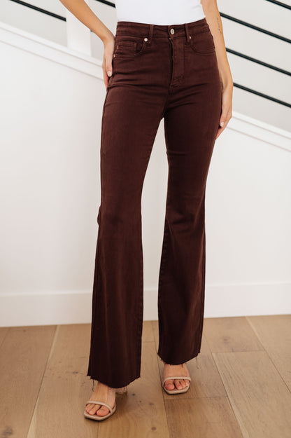 Judy Blue • Sienna High Rise Control Top Flare Jeans in Espresso