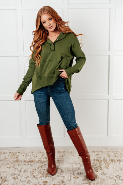 Haptics • 100% Cotton • Simple Snug Snap Hooded Pullover
