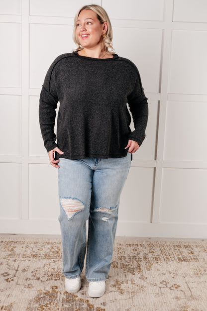Zenana • Simply Basic Ribbed Hacci Sweater in Black