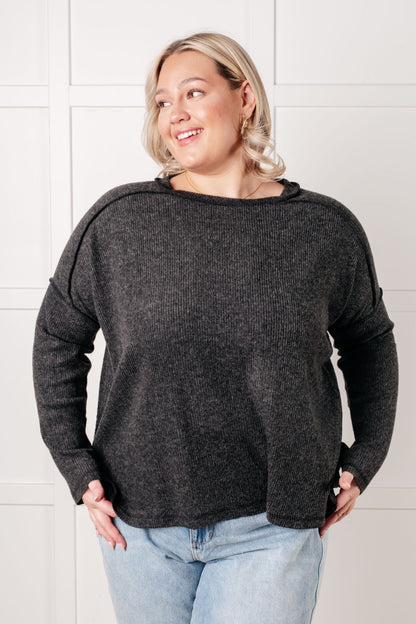 Zenana • Simply Basic Ribbed Hacci Sweater in Black
