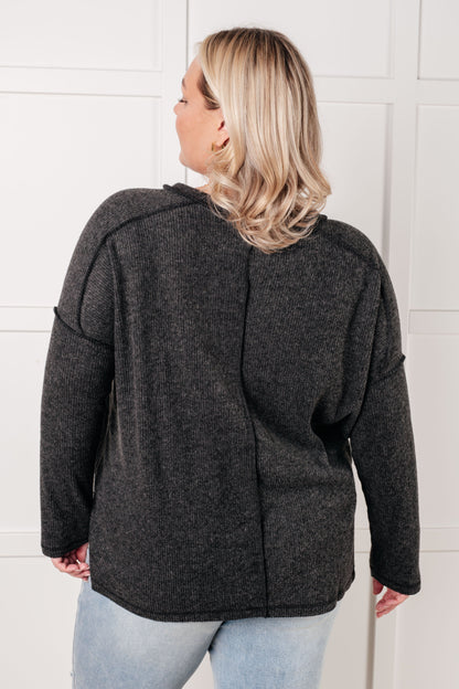 Zenana • Simply Basic Ribbed Hacci Sweater in Black