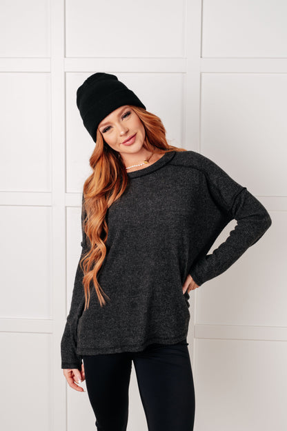 Zenana • Simply Basic Ribbed Hacci Sweater in Black