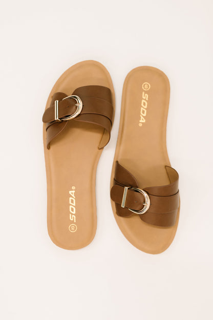 Soda • Siran Dark Tank Slip on Sandals