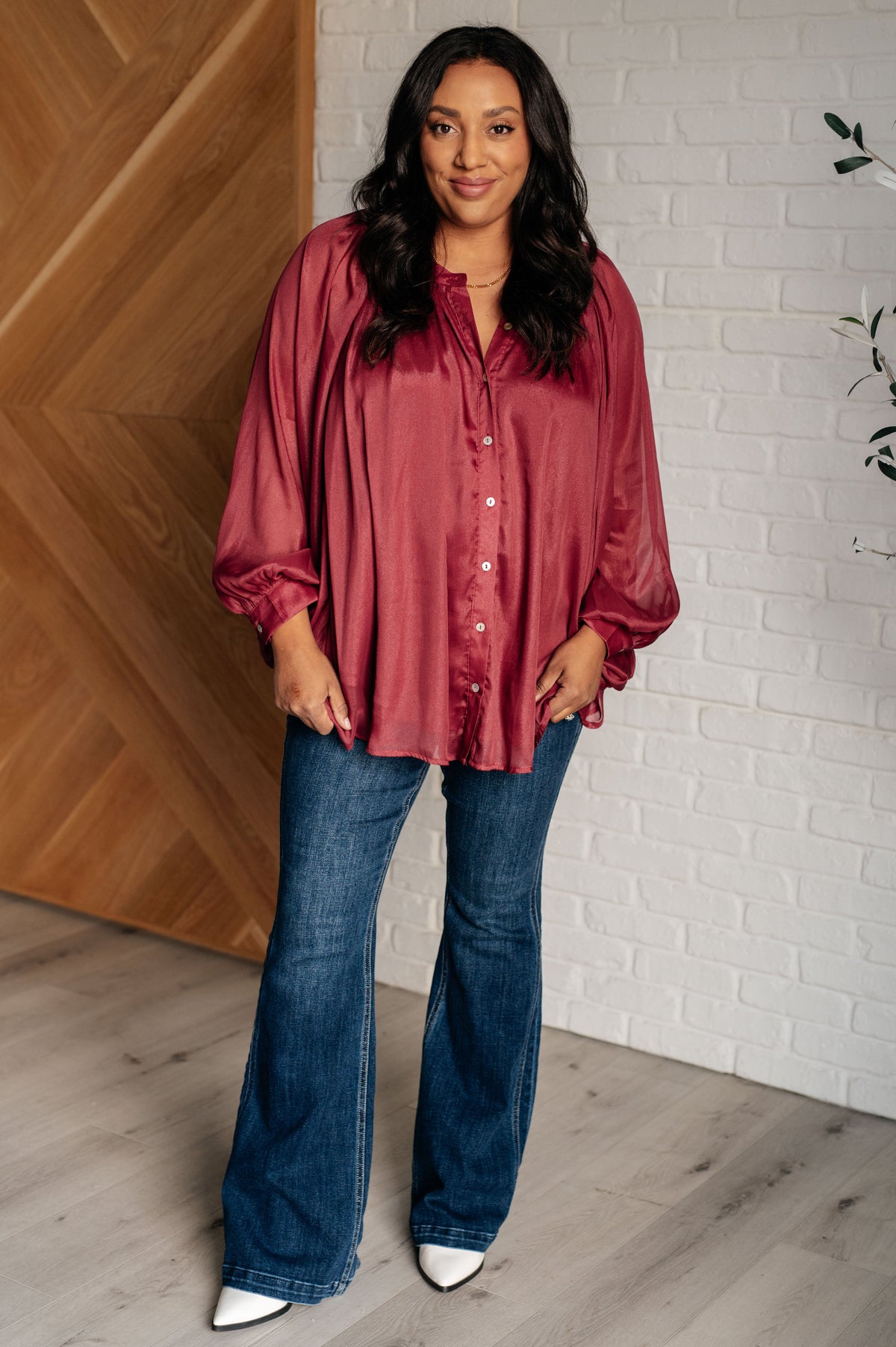 Jodifl • Smiles and Pouts • Bat Sleeve Button Down