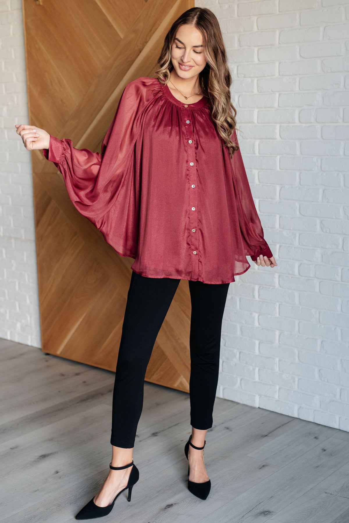 Jodifl • Smiles and Pouts • Bat Sleeve Button Down