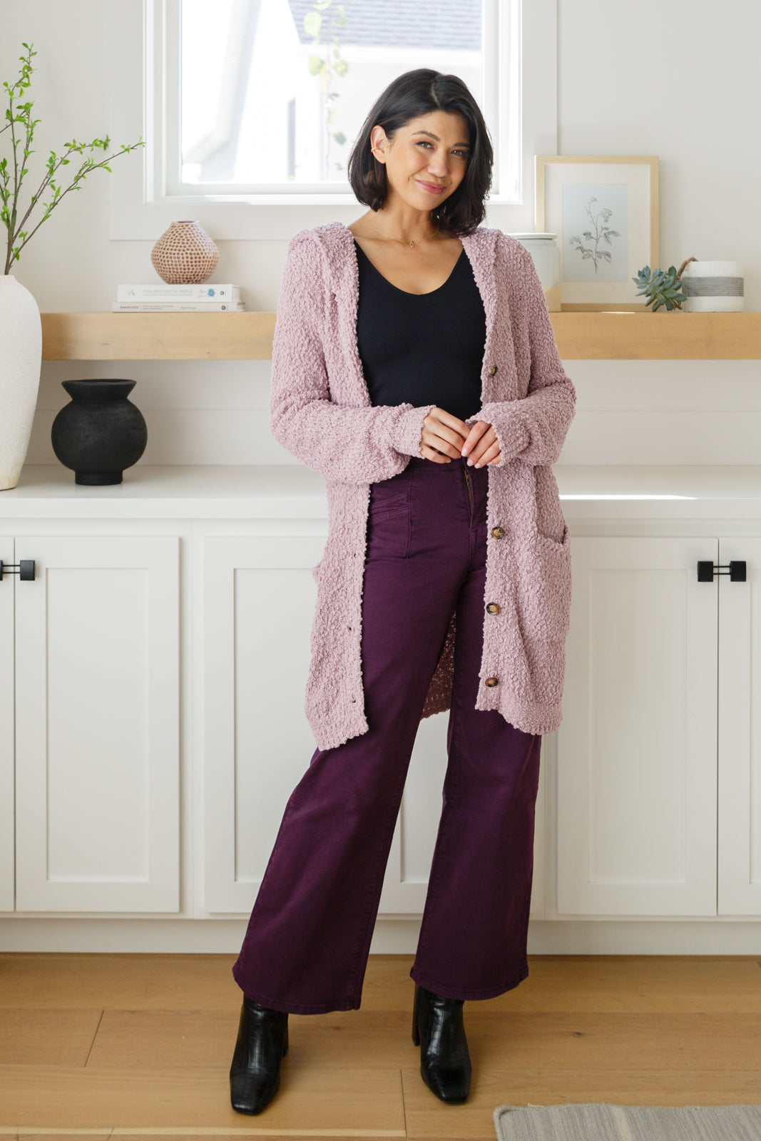 Mica Denim • Petunia High Rise Wide Leg Jeans in Plum