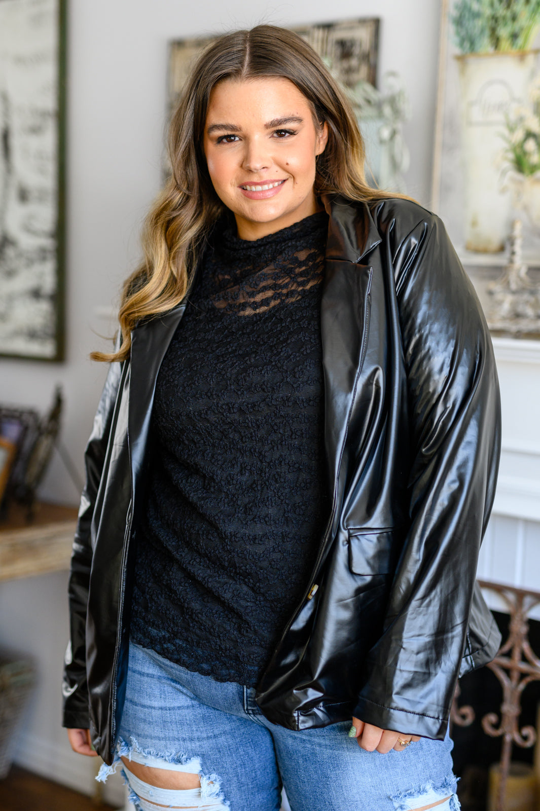 Jodifl • Streets of Dublin Faux Leather Blazer