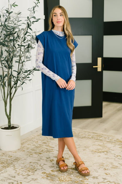 Zenana • Sweet Like That Casual Dress in Light Navy