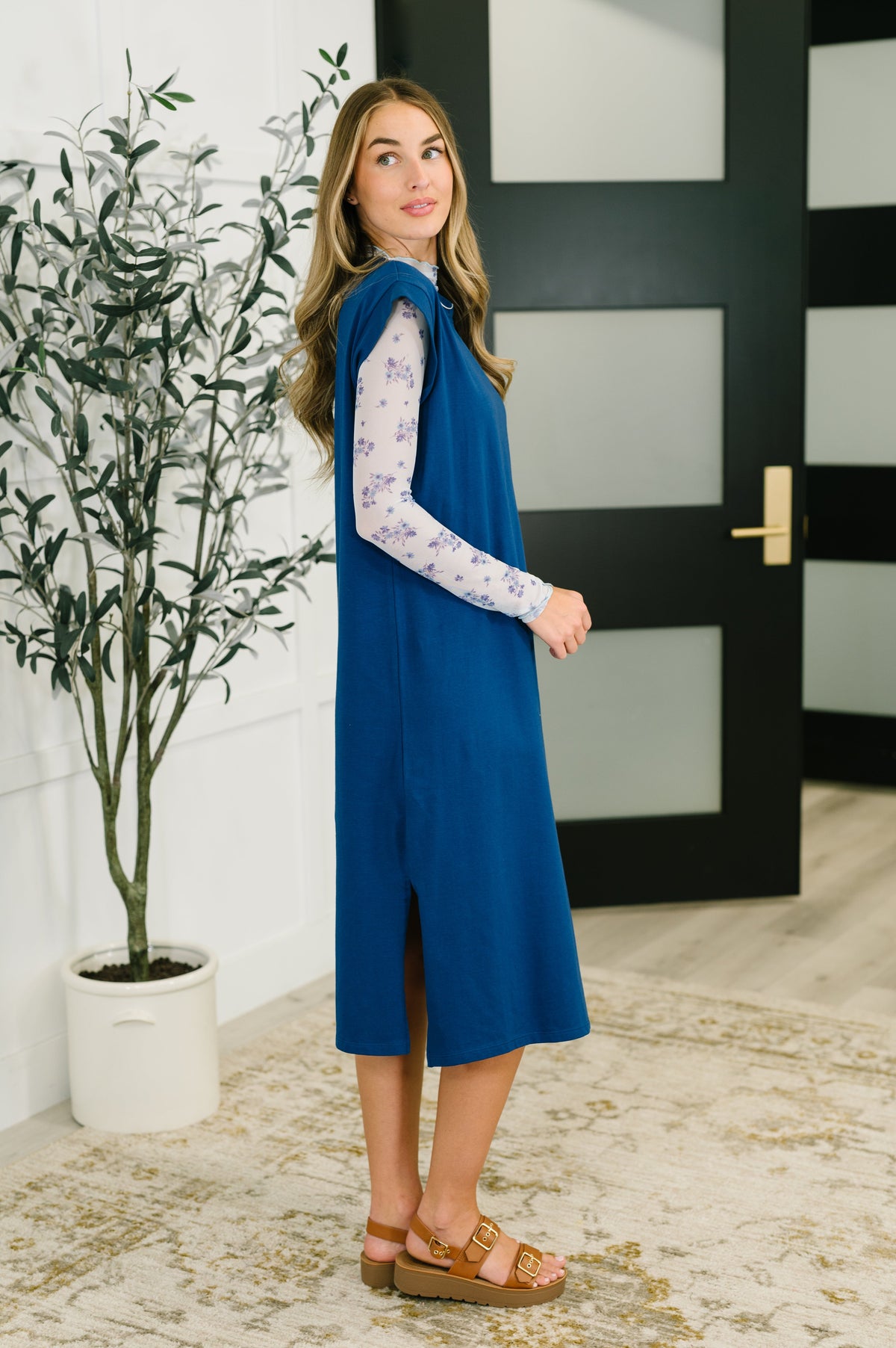 Zenana • Sweet Like That Casual Dress in Light Navy