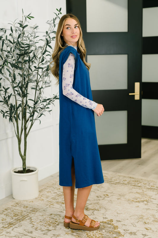 Zenana • Sweet Like That Casual Dress in Light Navy