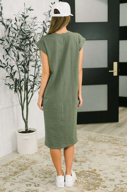 Zenana • Sweet Like That Casual Dress in Light Olive