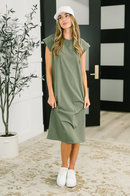Zenana • Sweet Like That Casual Dress in Light Olive