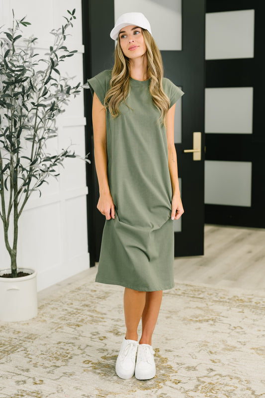 Zenana • Sweet Like That Casual Dress in Light Olive