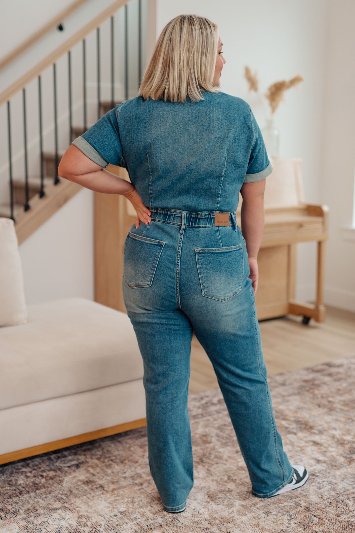 Judy Blue • Sylvia Short Sleeve Denim Jumpsuit