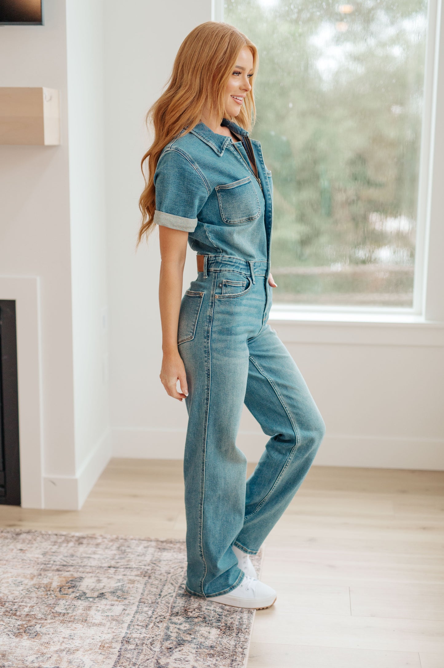 Judy Blue • Sylvia Short Sleeve Denim Jumpsuit