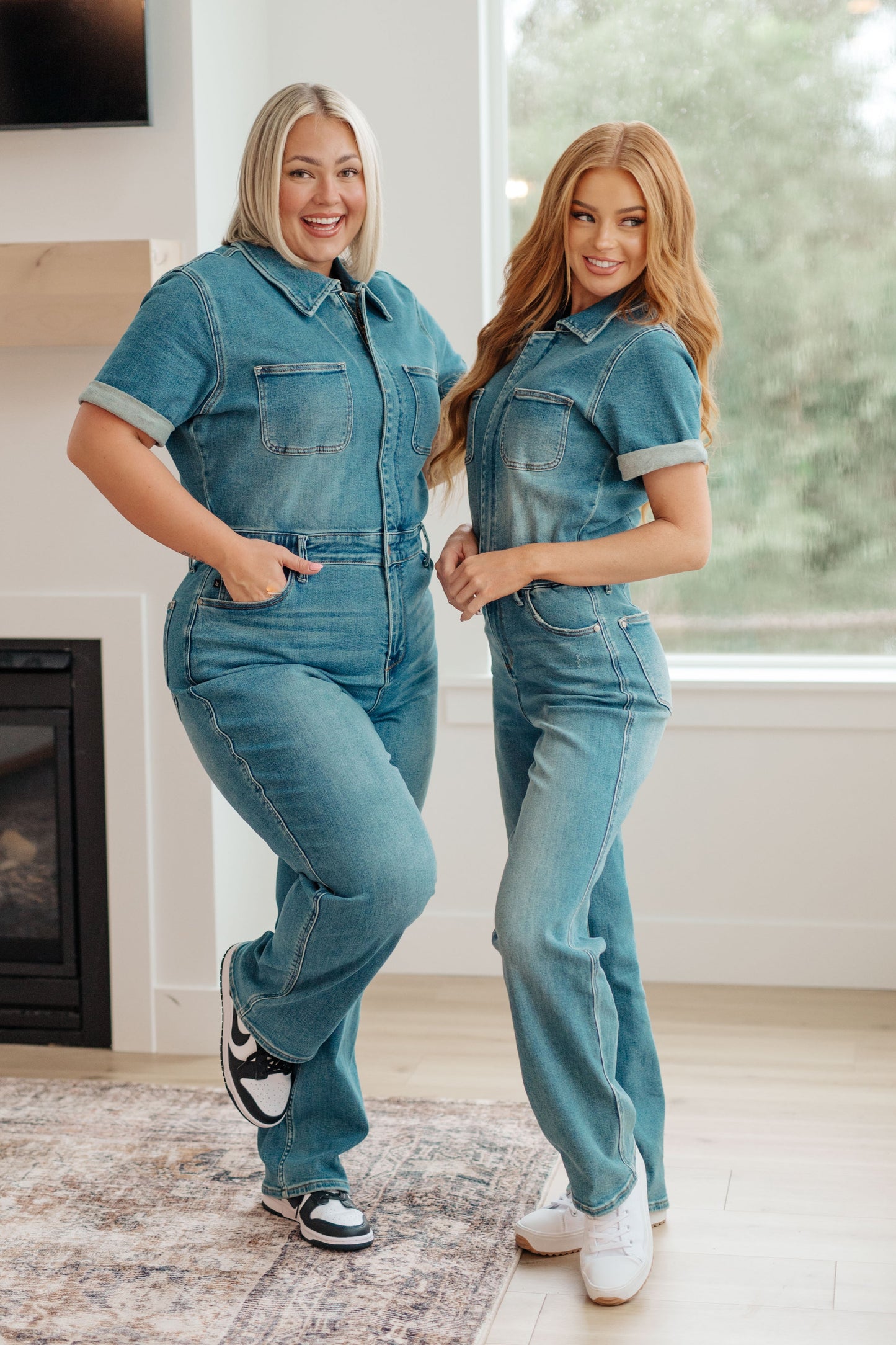 Judy Blue • Sylvia Short Sleeve Denim Jumpsuit