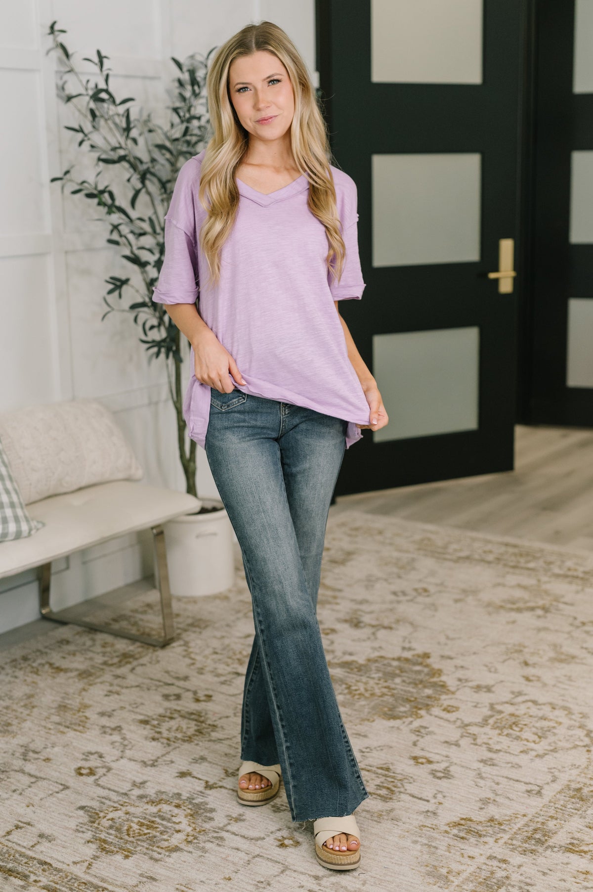Dear Scarlett • 100% Cotton • Thanks To You • Relaxed Tee in Lilac
