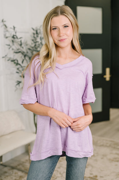 Dear Scarlett • 100% Cotton • Thanks To You • Relaxed Tee in Lilac
