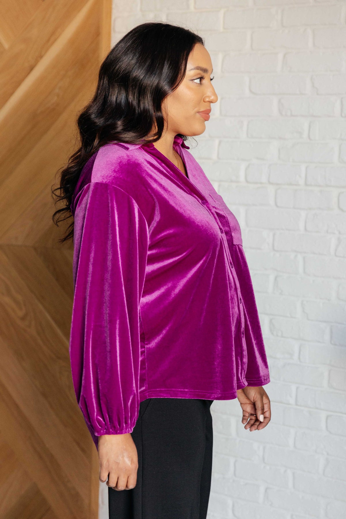 Jodifl • The Best Policy • Velvet Balloon Sleeve Top