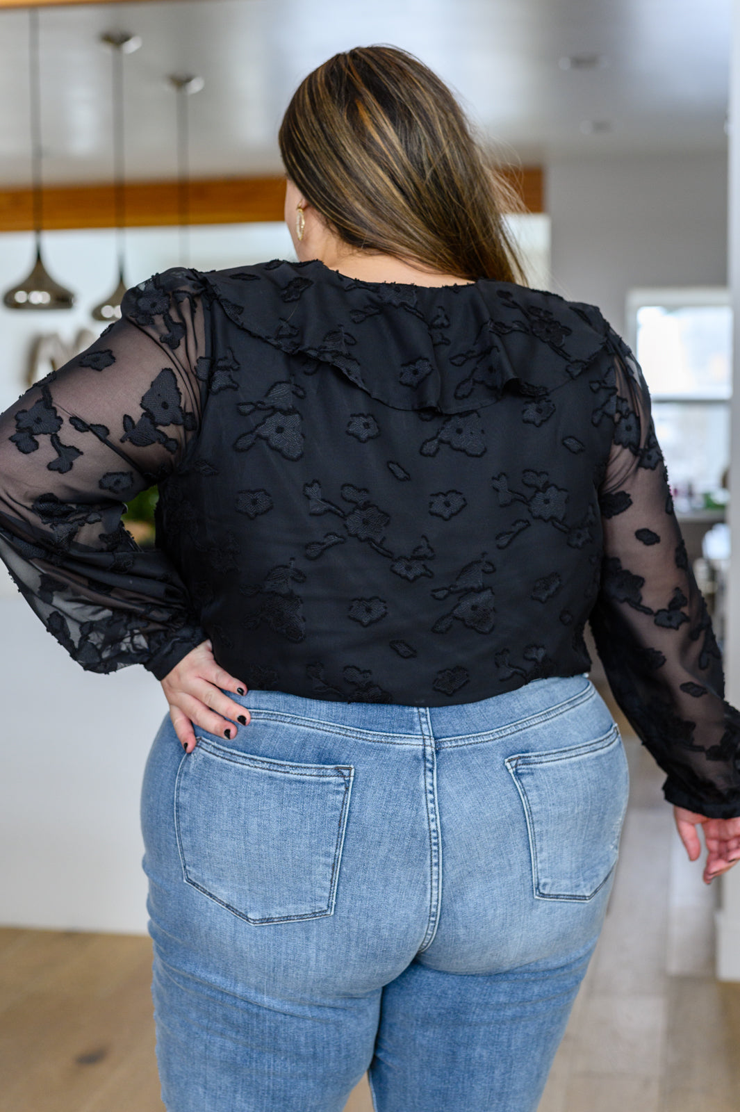 Jodifl • Think Of Me Ruffle Long Sleeve Bodysuit in Black