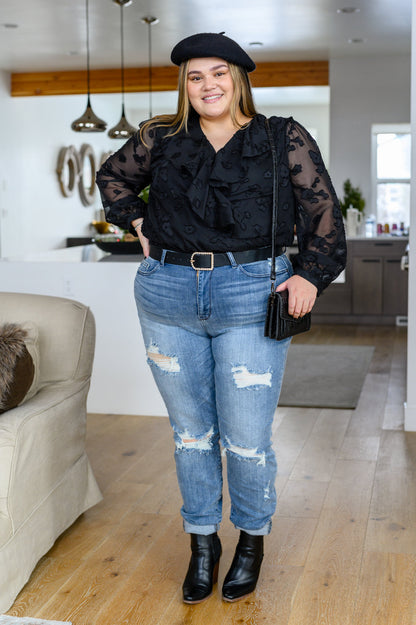 Jodifl • Think Of Me Ruffle Long Sleeve Bodysuit in Black
