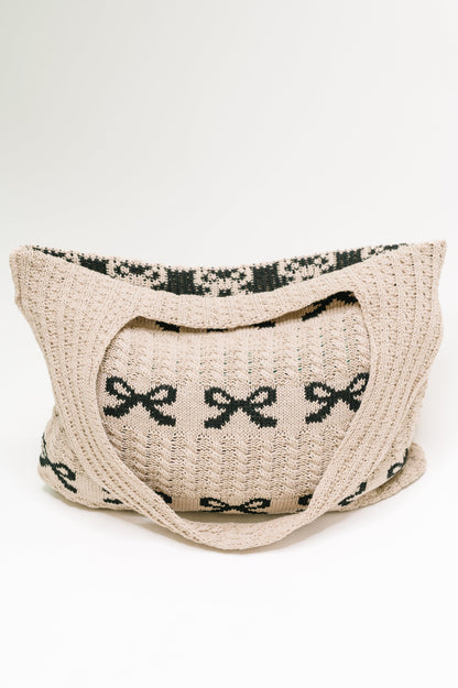 Zenana • Topped With a Bow Knit Tote Bag