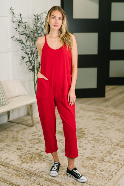 Zenana • Totally Me Spaghetti Strap Jumpsuit Ruby